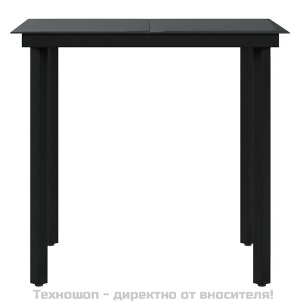 Градински трапезен комплект 3 части с възглавници сиво и черно