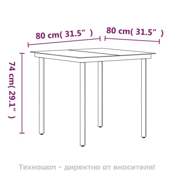 Градински трапезен комплект 3 части с възглавници сиво и черно