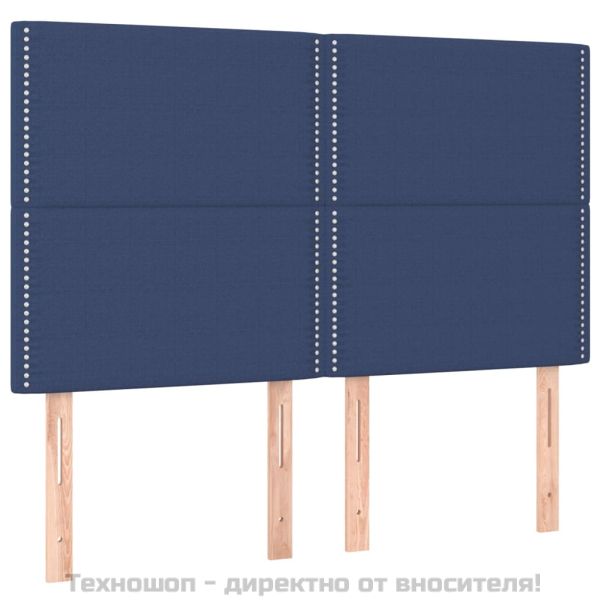 Табла за легло, синя, 144x5x118/128 см, плат