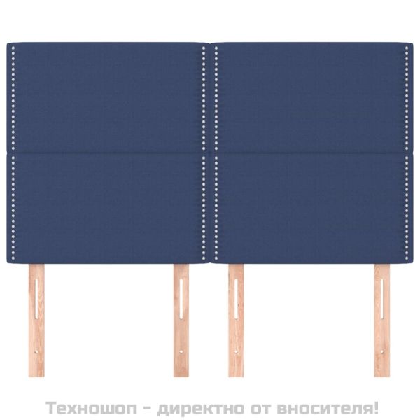 Табла за легло, синя, 144x5x118/128 см, плат