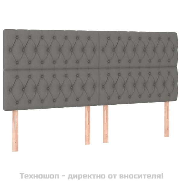 Табла за легло, тъмносива, 200x7x118/128 см, плат