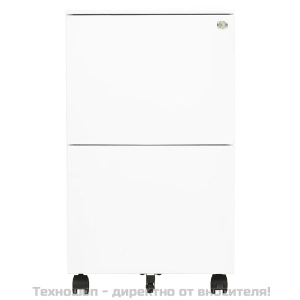 Мобилен офис шкаф, бял, 39x45x67см, стомана