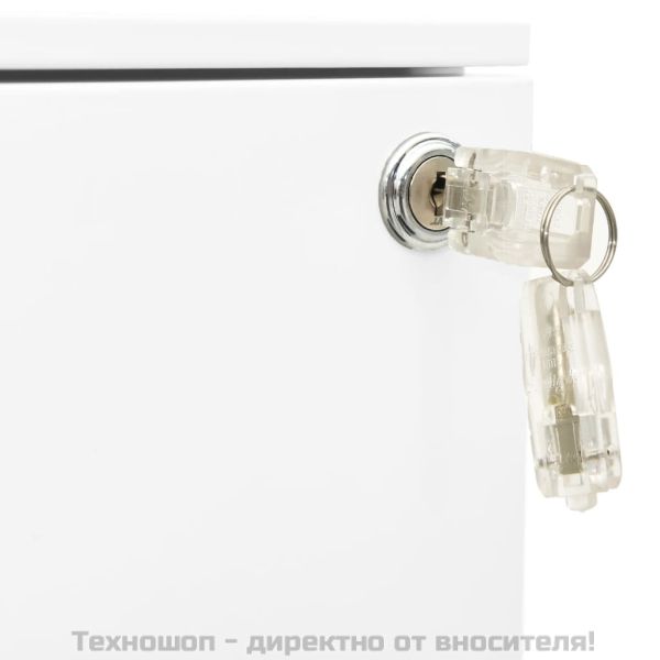 Мобилен офис шкаф, бял, 39x45x67см, стомана