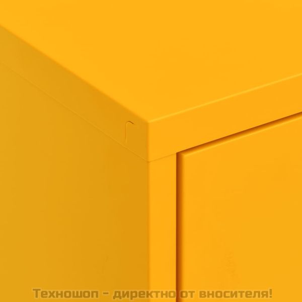 Шкаф за съхранение, горчица, 80х35х101,5 см, стомана