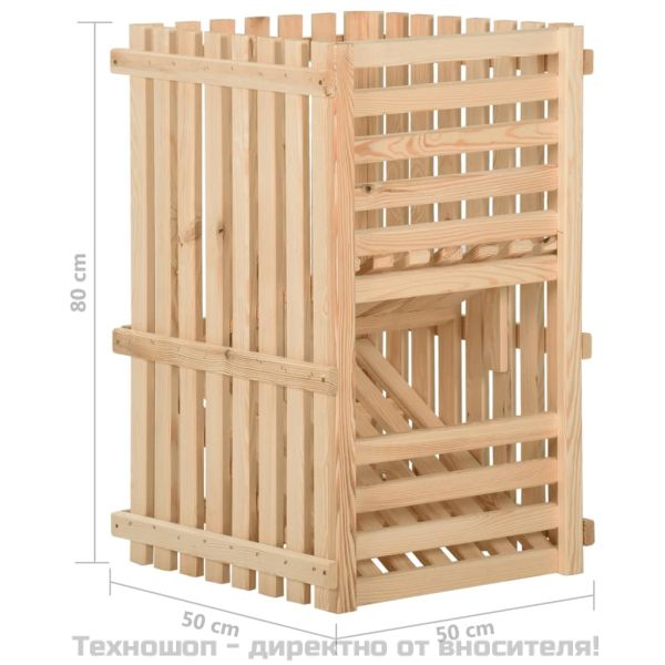 Кутия за картофи, 50x50x80 см, борово дърво масив