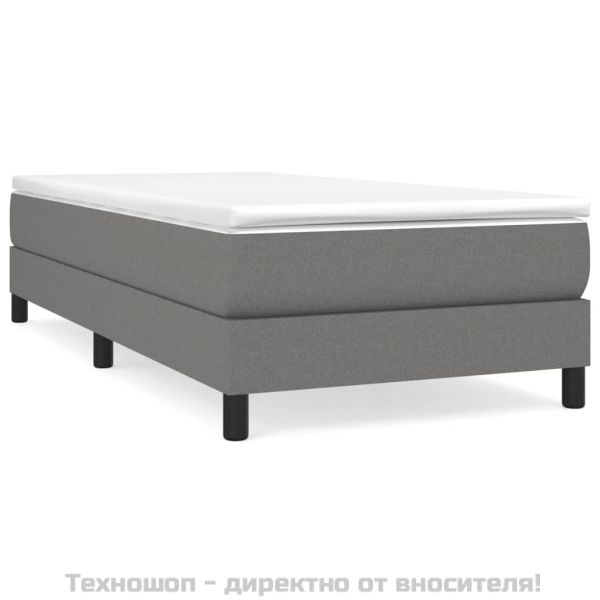Боксспринг легло с матрак, тъмносив, 80x200 см, плат