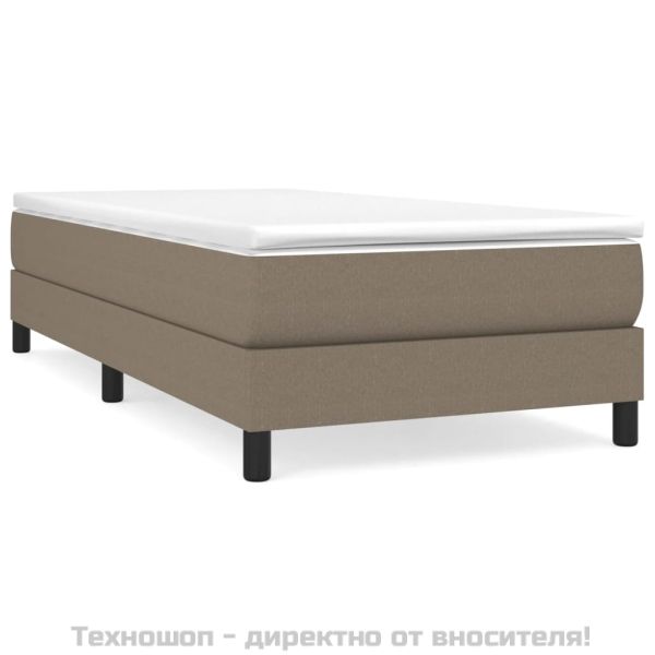 Боксспринг легло с матрак, таупе, 90x200 см, плат