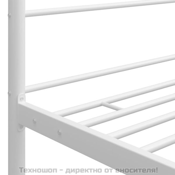 Рамка за легло с балдахин, бяла, метал, 160x200 см