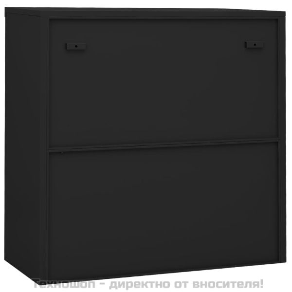 Офис шкаф с плъзгаща се врата, антрацит, 90x40x90 см, стомана