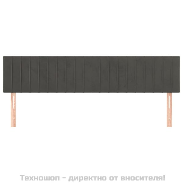 Табла за легло, тъмносива, 200x5x78/88 см, кадифе