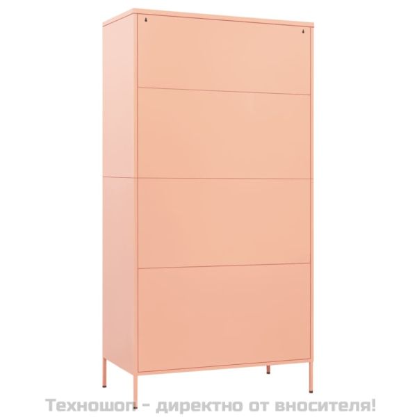 Гардероб, розов, 90x50x180 см, стомана