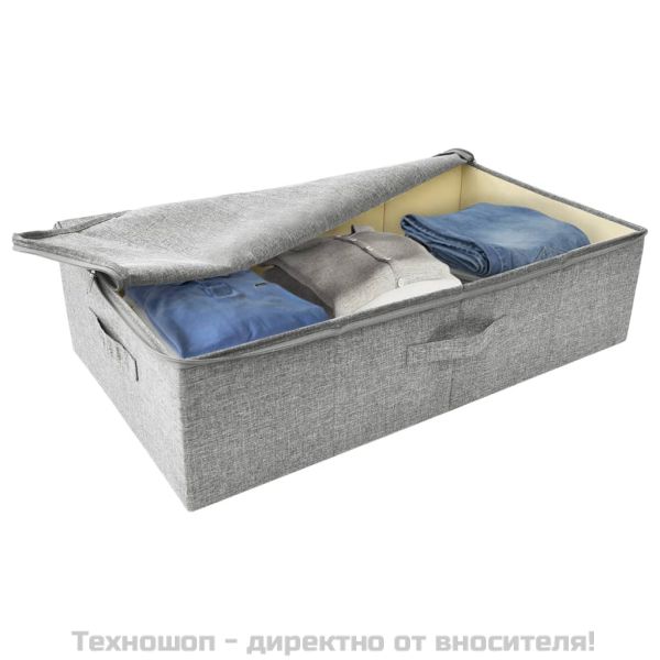 Кутия за съхранение, текстил, 70x40x18 см, сива