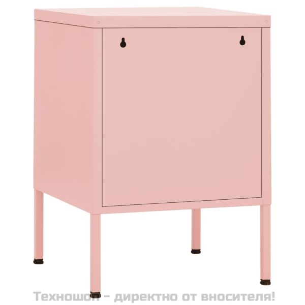 Нощно шкафче, розово, 35х35х51 см, стомана