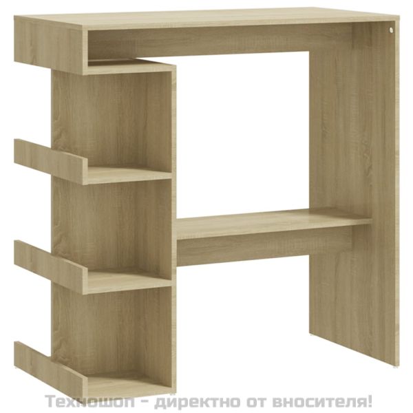 Бар маса с рафтове сонома дъб 100x50x101,5 см инженерно дърво