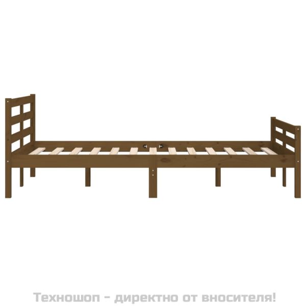 Рамка за легло, меденокафява, дърво, 150x200 cм, King Size