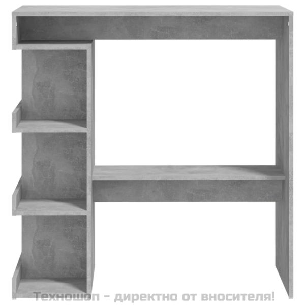 Бар маса с рафтове бетонно сива 100x50x101,5 см инженерно дърво