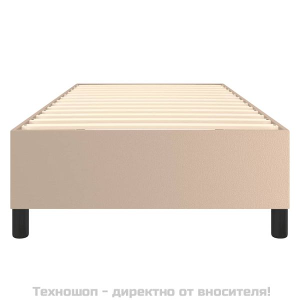 Рамка за легло с пружини, капучино, 90x190 см, изкуствена кожа