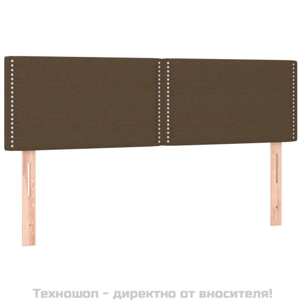 Горни табли за легло, 2 бр, тъмнокафяви, 72x5x78/88 см, плат