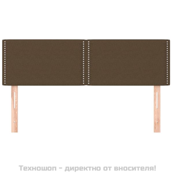 Горни табли за легло, 2 бр, тъмнокафяви, 72x5x78/88 см, плат