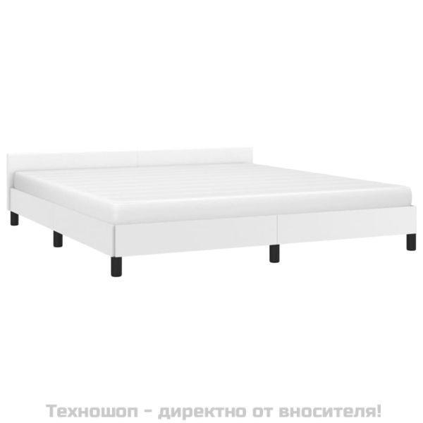Рамка за легло с табла без матрак, бяла, 160x200 см