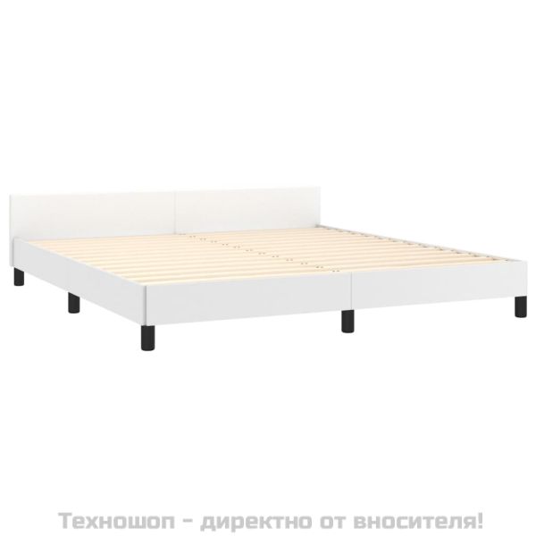 Рамка за легло с табла без матрак, бяла, 160x200 см