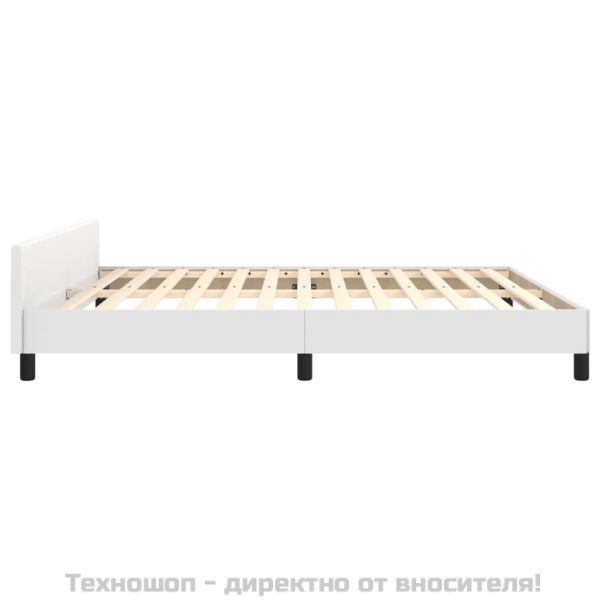 Рамка за легло с табла без матрак, бяла, 160x200 см