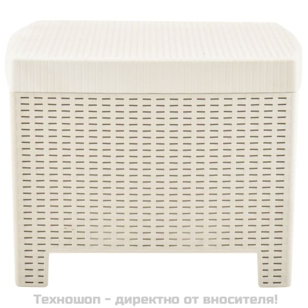 Градински комплект, 3 части, пластмаса, бял