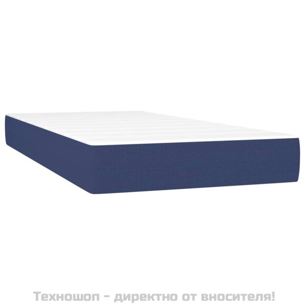 Матрак за легло с покет пружини средна твърдост синьо 90x200x20 см плат