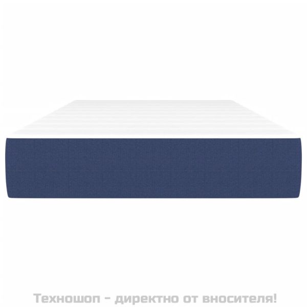 Матрак за легло с покет пружини средна твърдост синьо 90x200x20 см плат