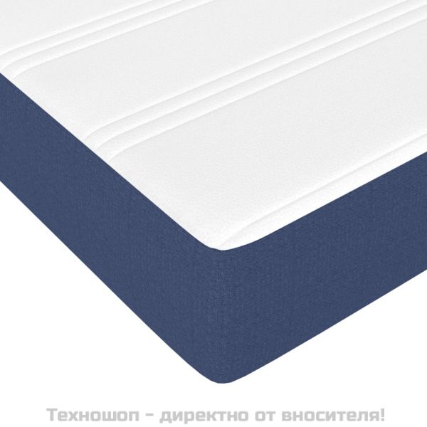 Матрак за легло с покет пружини средна твърдост синьо 90x200x20 см плат