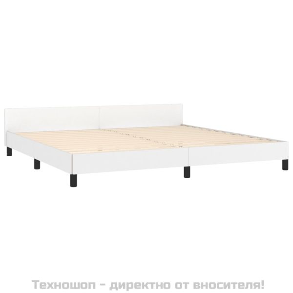Рамка за легло с табла без матрак, бяла, 200x200 см