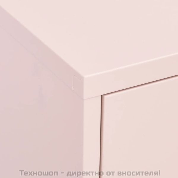 Шкаф за съхранение, розов, 80х35х101,5 см, стомана
