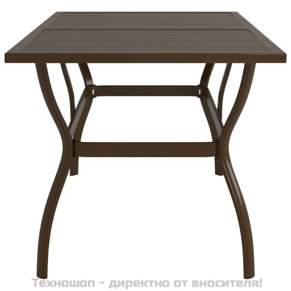 Градинска маса, кафява, 140x80x72 см, стомана
