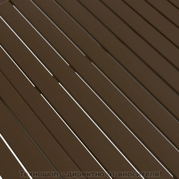 Градинска маса, кафява, 140x80x72 см, стомана