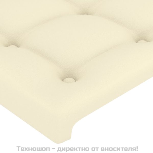Горна табла за легло, кремава, 100x5x78/88 см, изкуствена кожа