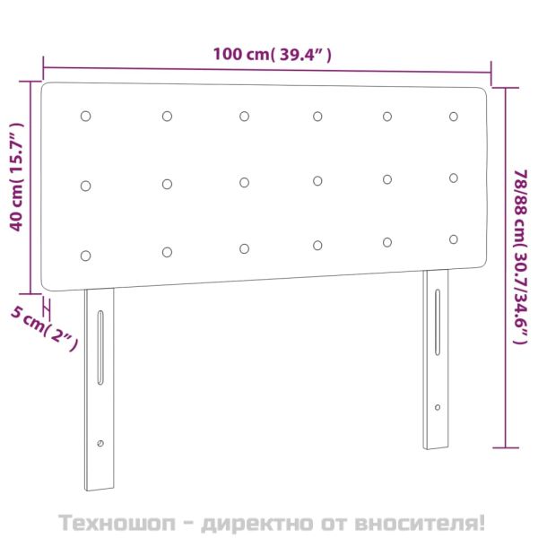 Горна табла за легло, кремава, 100x5x78/88 см, изкуствена кожа