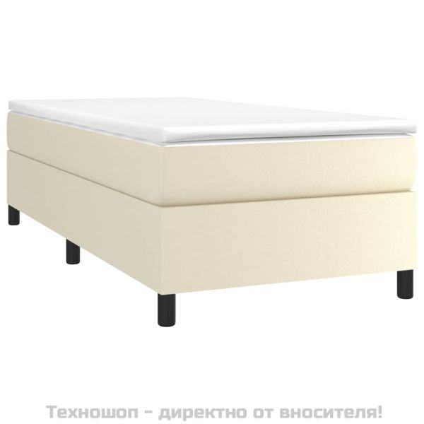 Рамка за легло с пружини кремава 90x190 см изкуствена кожа