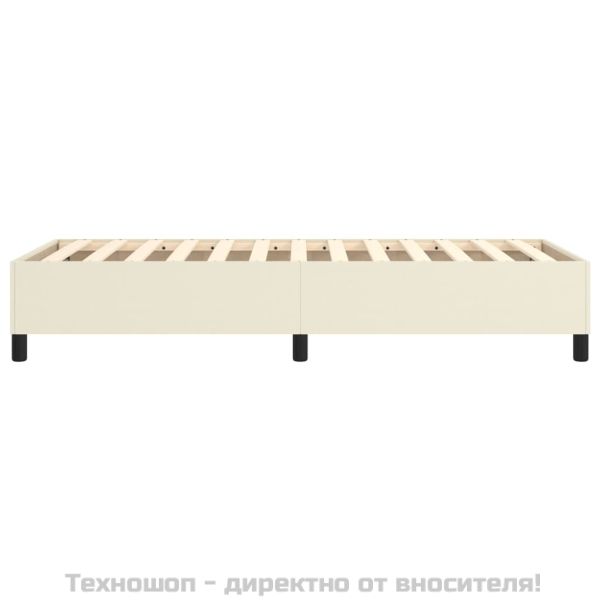 Рамка за легло с пружини кремава 90x190 см изкуствена кожа