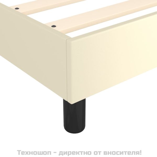 Рамка за легло с пружини кремава 90x190 см изкуствена кожа