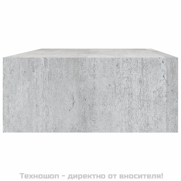 Стенни рафтове с чекмеджета 2 бр бетонно сив 40x23,5x10 см МДФ