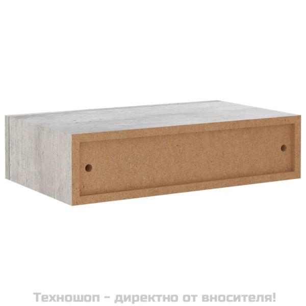 Стенни рафтове с чекмеджета 2 бр бетонно сив 40x23,5x10 см МДФ