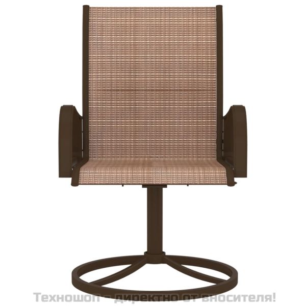 Градински въртящи се столове, 2 бр, textilene и стомана, кафяви