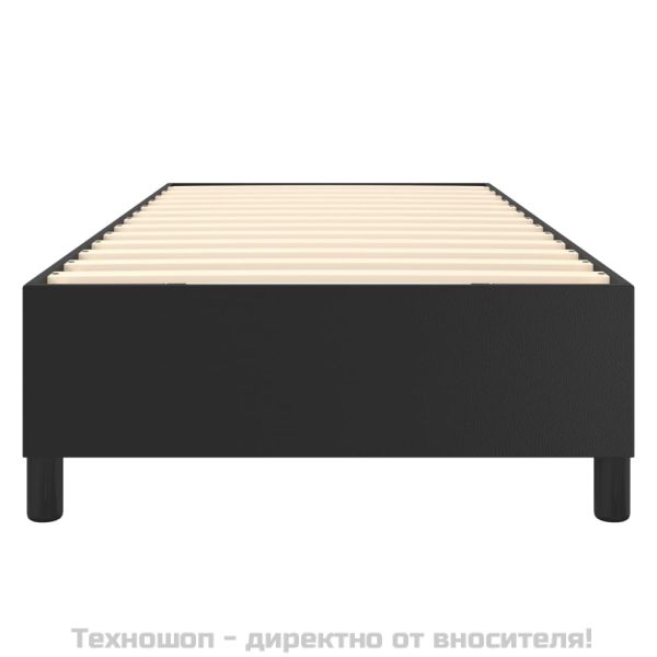 Рамка за легло с пружини, черна, 80x200 см, изкуствена кожа