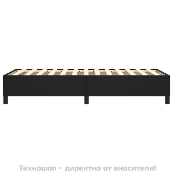 Рамка за легло с пружини, черна, 80x200 см, изкуствена кожа