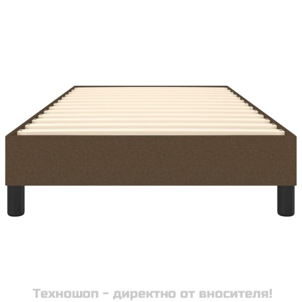 Рамка за легло с пружини, тъмнокафява, 90x200 см, плат