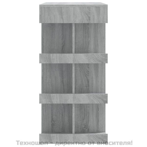 Бар маса с шкаф за съхранение, сив сонома, 100x50x101,5 см