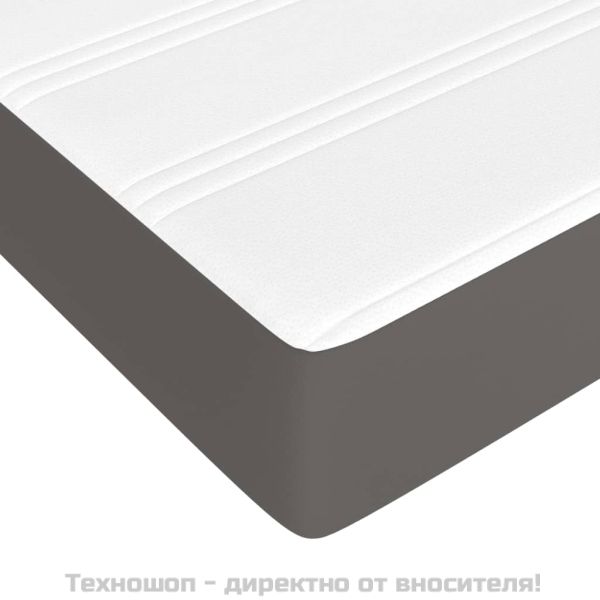 Матрак с покет пружини средна твърдост сив 120x200x20 см изкуствена кожа
