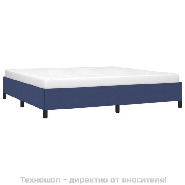 Рамка за легло без матрак, синя, 200x200 см, плат