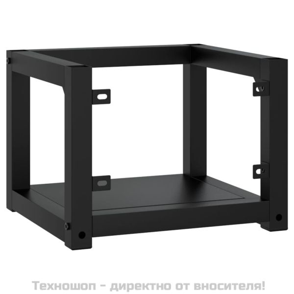 Рамка за мивка за баня стенен монтаж черна 40x38x31 см желязо