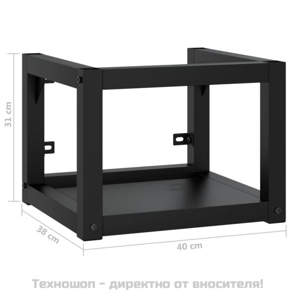 Рамка за мивка за баня стенен монтаж черна 40x38x31 см желязо